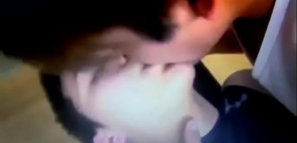  hot asian boys tongue and ear sucking, kissing
